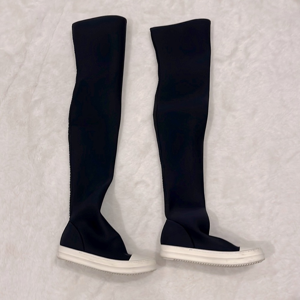 Rick Owens Black Over the Knee Boots